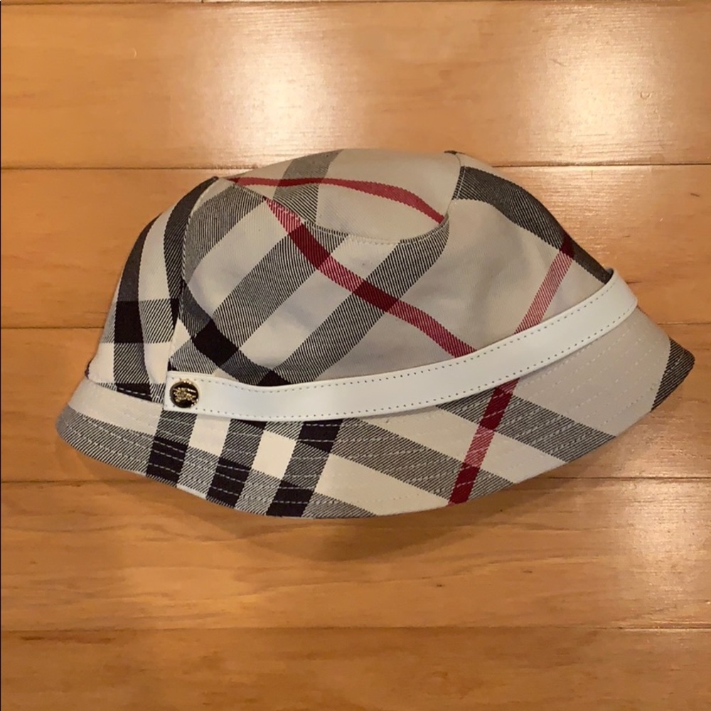 Burberry Rain Hat with Leather Detail